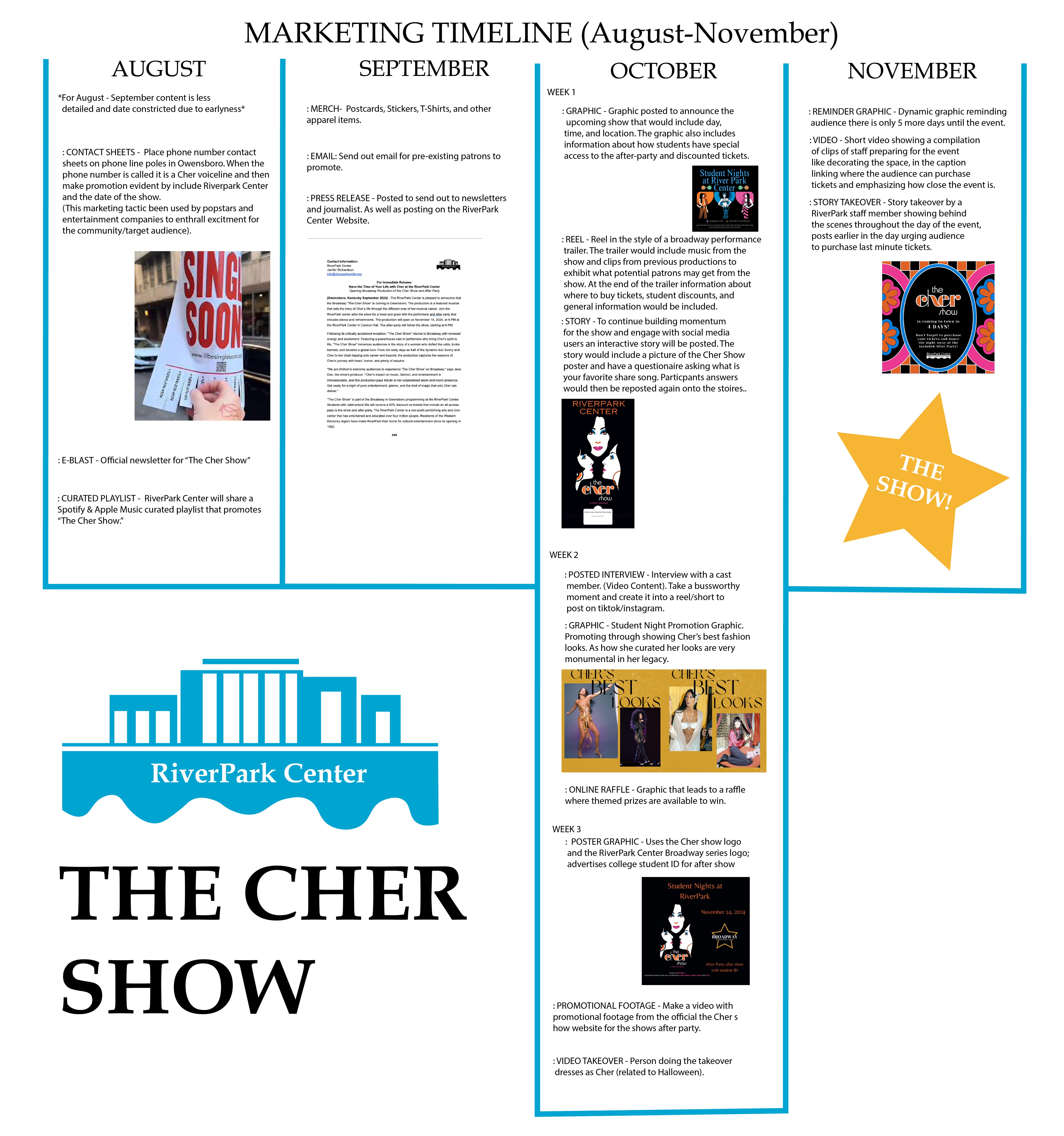 The Cher Show event timeline